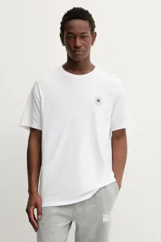 Converse tricou din bumbac culoarea alb, cu imprimeu, CVM5T565 imagine