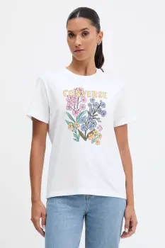 Converse tricou din bumbac culoarea alb, CVW5T235 imagine