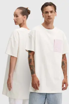 Converse tricou din bumbac culoarea bej, modelator, 10026381-A05 imagine