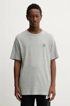 Converse tricou din bumbac culoarea gri, cu imprimeu, CVM5T565 imagine