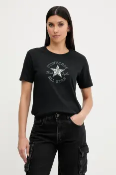 Converse tricou din bumbac culoarea negru, 10027751-A02 imagine