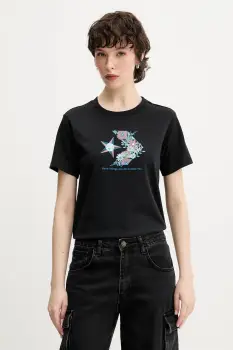 Converse tricou din bumbac culoarea negru, 10027752-A01 imagine