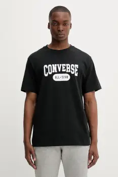 Converse tricou din bumbac culoarea negru, cu imprimeu, 10027730-A01 imagine