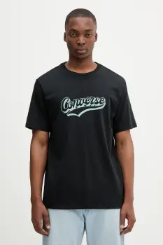 Converse tricou din bumbac culoarea negru, cu imprimeu, 10027994-A04 imagine