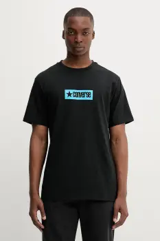 Converse tricou din bumbac culoarea negru, cu imprimeu, 10027995-A05 imagine
