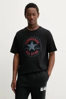 Converse tricou din bumbac culoarea negru, cu imprimeu, CVM5T459 imagine