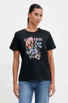 Converse tricou din bumbac culoarea negru, CVW5T235 imagine