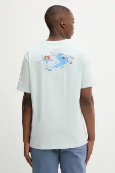 Converse tricou din bumbac culoarea turcoaz, cu imprimeu, 10027716-A03 imagine