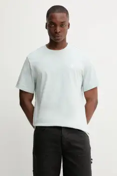 Converse tricou din bumbac culoarea turcoaz, uni, 10023876-A50 imagine