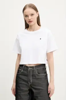 Converse tricou din bumbac femei, culoarea alb, 10027625-A03 imagine