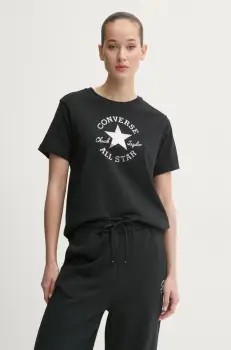 Converse tricou din bumbac femei, culoarea negru, 10027077-A02 imagine