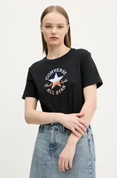 Converse tricou din bumbac femei, culoarea negru, 10027385-A02 imagine