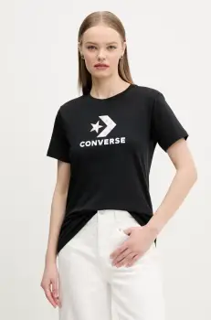 Converse tricou din bumbac femei, culoarea negru, 10027386-A01 imagine