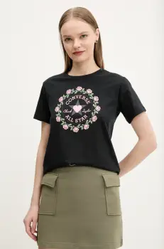 Converse tricou din bumbac femei, culoarea negru, 10028307-A02 imagine