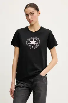 Converse tricou din bumbac femei, culoarea negru, 10028412-A01 imagine