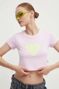 Converse tricou din bumbac femei, culoarea roz, 10026369-A04 imagine