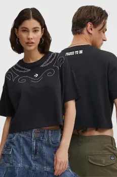 Converse tricou din bumbac PRIDE culoarea negru, cu imprimeu, 10027209-A01 imagine