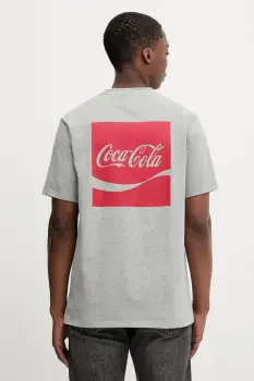 Converse tricou din bumbac x Coca Cola culoarea gri, cu imprimeu, CVM5T514 imagine