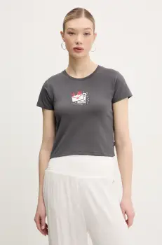 Converse tricou femei, culoarea gri, 10027383-A02 imagine