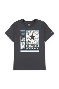 Converse tricou pentru copii cu adaos de bumbac culoarea gri, cu imprimeu, 9CH870 imagine