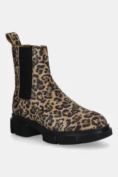 Copenhagen botine din piele intoarsa culoarea bej, cu toc plat, CPH570 suede imagine