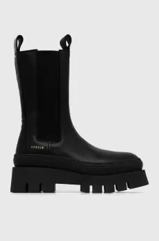 Copenhagen cizme de piele femei, culoarea negru, cu platforma, CPH685 vitello imagine