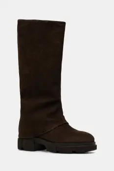 Copenhagen cizme din nubuc culoarea maro, cu toc plat, CPH554 nabuc imagine