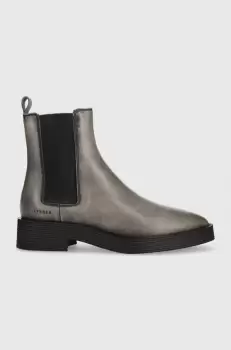 Copenhagen ghete chelsea de piele femei, culoarea gri, cu toc plat, CPH662 used vitello imagine