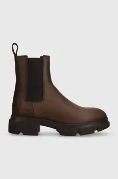 Copenhagen ghete chelsea de piele femei, culoarea maro, cu toc plat, CPH570 imagine