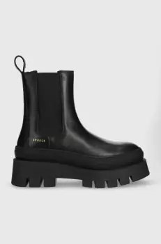 Copenhagen ghete chelsea de piele femei, culoarea negru, cu platforma, CPH686 vitello imagine