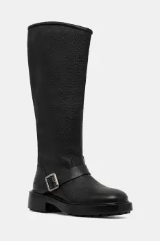 Copenhagen ghete de piele culoarea negru, cu toc plat, CPH441 leather imagine