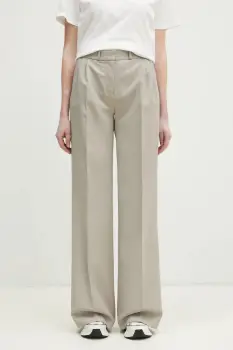 Coperni pantaloni Wide Leg Tailored femei, culoarea bej, lat, high waist, COPP90F3004 imagine