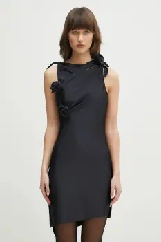 Coperni rochie Asymmetric Flower culoarea negru, mini, mulata, COPR154F5001 imagine