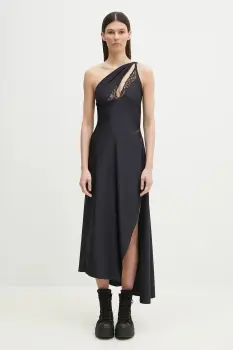 Coperni rochie Asymmetric Long culoarea negru, maxi, evazati, COPR135545 imagine