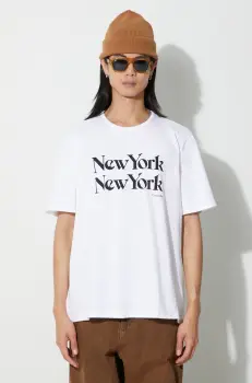 Corridor tricou din bumbac New York New York T-Shirt barbati, culoarea alb, cu imprimeu, TS0007-WHT imagine
