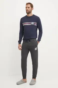 CR7 Cristiano Ronaldo pijama barbati, culoarea albastru marin, cu imprimeu, 8730-42-1043 imagine