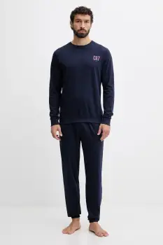 CR7 Cristiano Ronaldo pijamale de bumbac culoarea bleumarin, cu imprimeu, 8730.42.1046 imagine