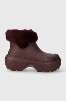 Crocs cizme de iarna Stomp Lined Boot culoarea bordo, 208718 imagine