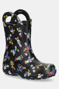 Crocs cizme MICKEY FRIENDS HANDLE IT BOOT KIDS culoarea negru, 210889 imagine