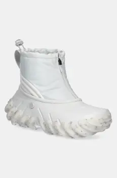 Crocs pantofi Echo Boot Z Shield femei, culoarea gri, cu toc plat, izolare usoara, 210315 imagine