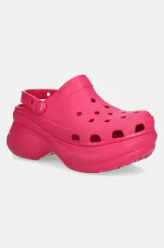Crocs papuci Classic Bae Clog W femei, culoarea roz, cu platforma, 206302.6ZQ imagine