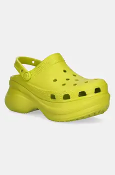 Crocs papuci Classic Bae Clog W femei, culoarea verde, cu platforma, 206302.312 imagine