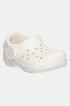 Crocs papuci CLASSIC FLORAL CUT OUT CLOG KIDS culoarea bej, 210944 imagine