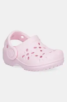 Crocs papuci CLASSIC FLORAL CUT OUT CLOG KIDS culoarea roz, 210944 imagine