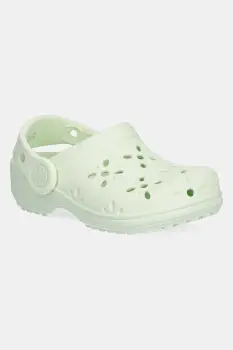Crocs papuci CLASSIC FLORAL CUT OUT CLOG KIDS culoarea verde, 210944 imagine