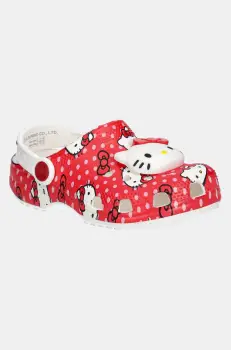 Crocs papuci CLASSIC HELLO KITTY RED CLOG culoarea rosu, 210576 imagine
