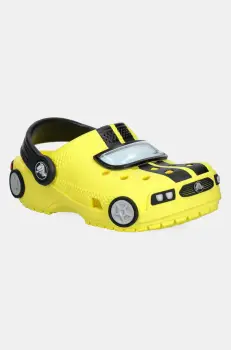 Crocs papuci CLASSIC IAM RACE CAR CLOG KIDS culoarea galben, 210991 imagine