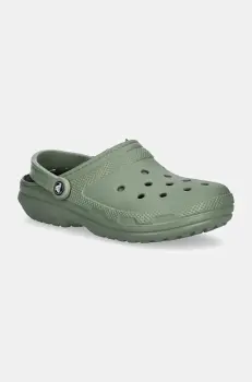 Crocs papuci Classic Lined Clog barbati, culoarea verde, 203591 imagine