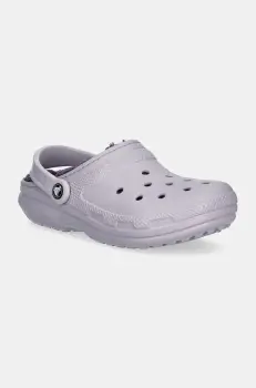 Crocs papuci Classic Lined Clog femei, culoarea roz, 203591 imagine