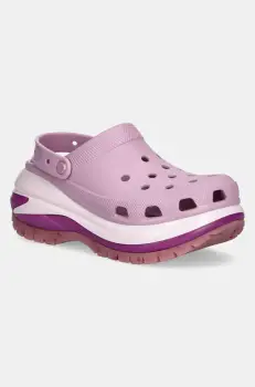 Crocs papuci Classic Mega Crush Clog femei, culoarea violet, cu platforma, 207988.5BX imagine